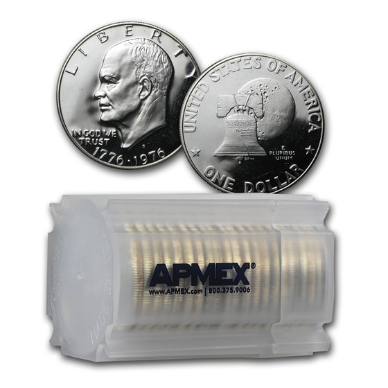 1976-S 40% Silver Eisenhower Dollar 20-Coin Roll Gem Proof 1976-S 40% Silver Eisenhower Dollar 20-Coin Roll Gem Proof